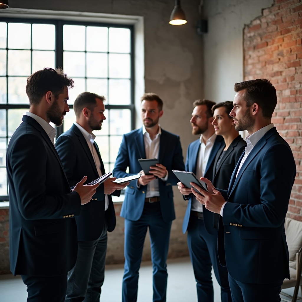 Team professionale in un piccolo ufficio moderno