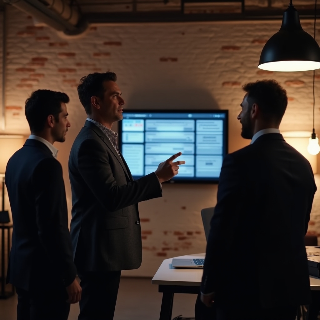 Leader che delega compiti al proprio team in un ufficio moderno